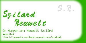 szilard neuwelt business card